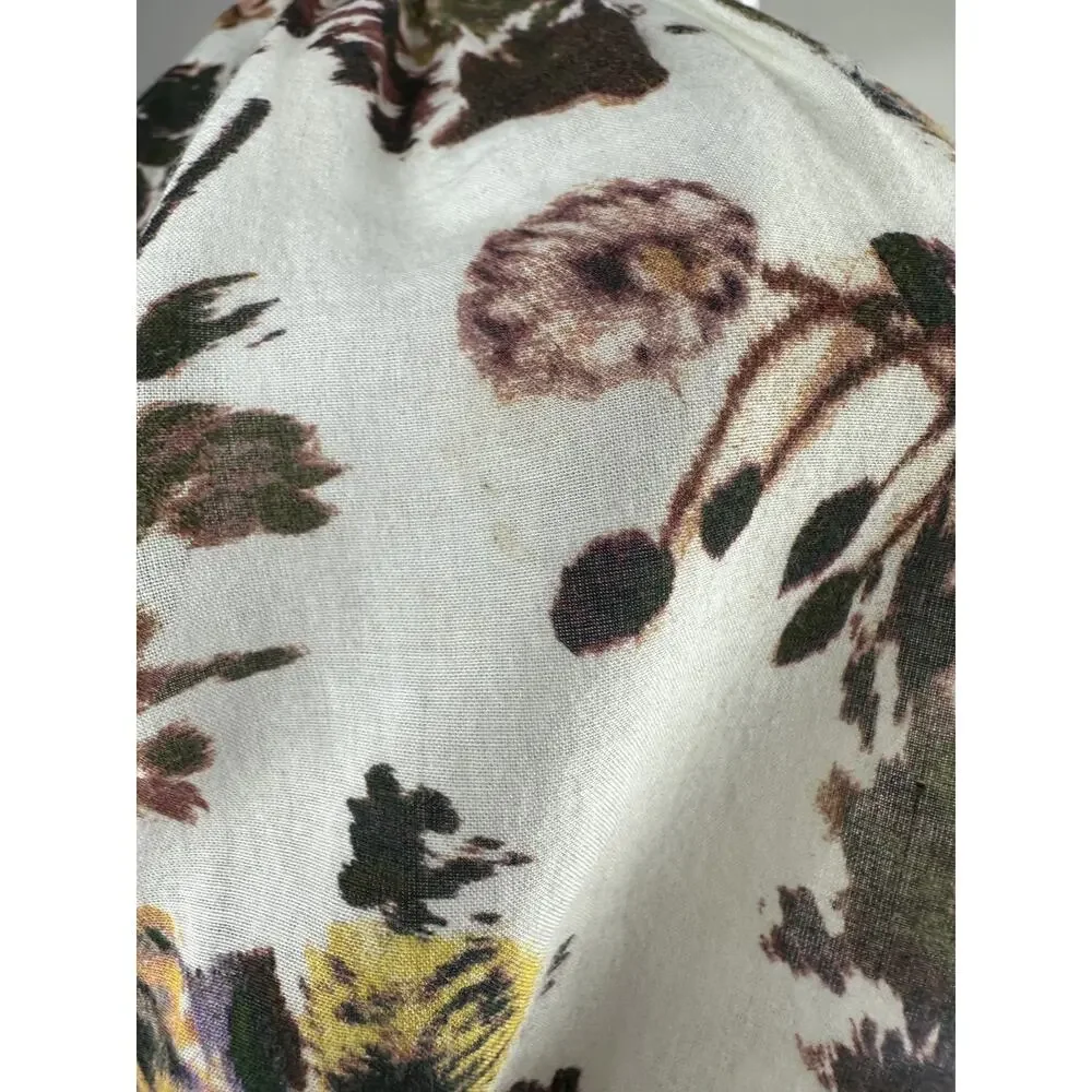 *Flawed Ulla Johnson Selena Cover Up Maxi Dress Small S Floral Tie Neck NO BELT - Picture 9 of 16